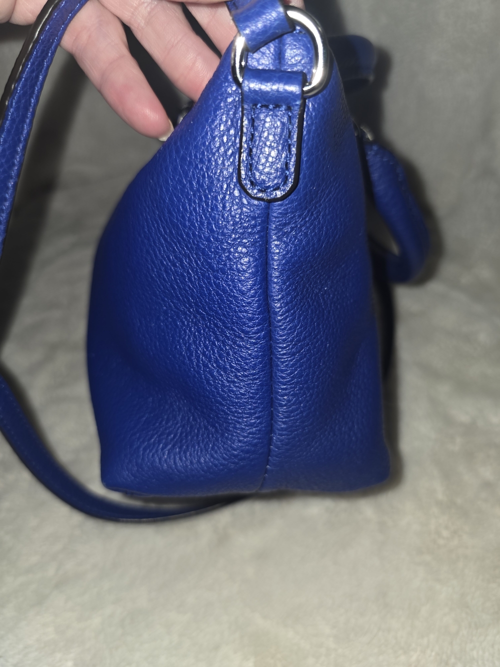 Rebecca Minkoff Cobalt Blue & Silver Micro Moto Satchel & Crossbody Purse Bag - Picture 11 of 16